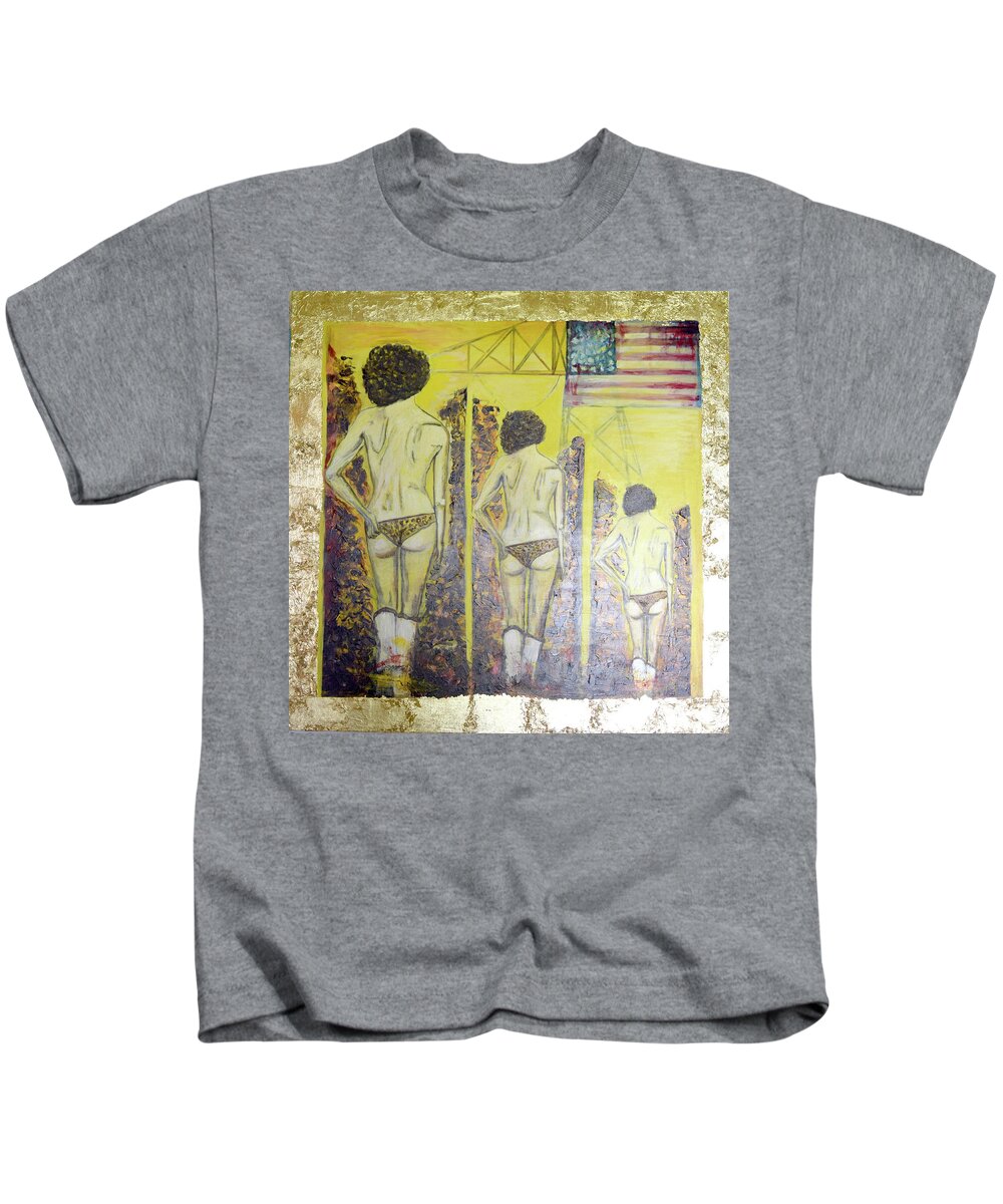 Woman Kids T-Shirt featuring the painting American Sweetheart by Toni Willey