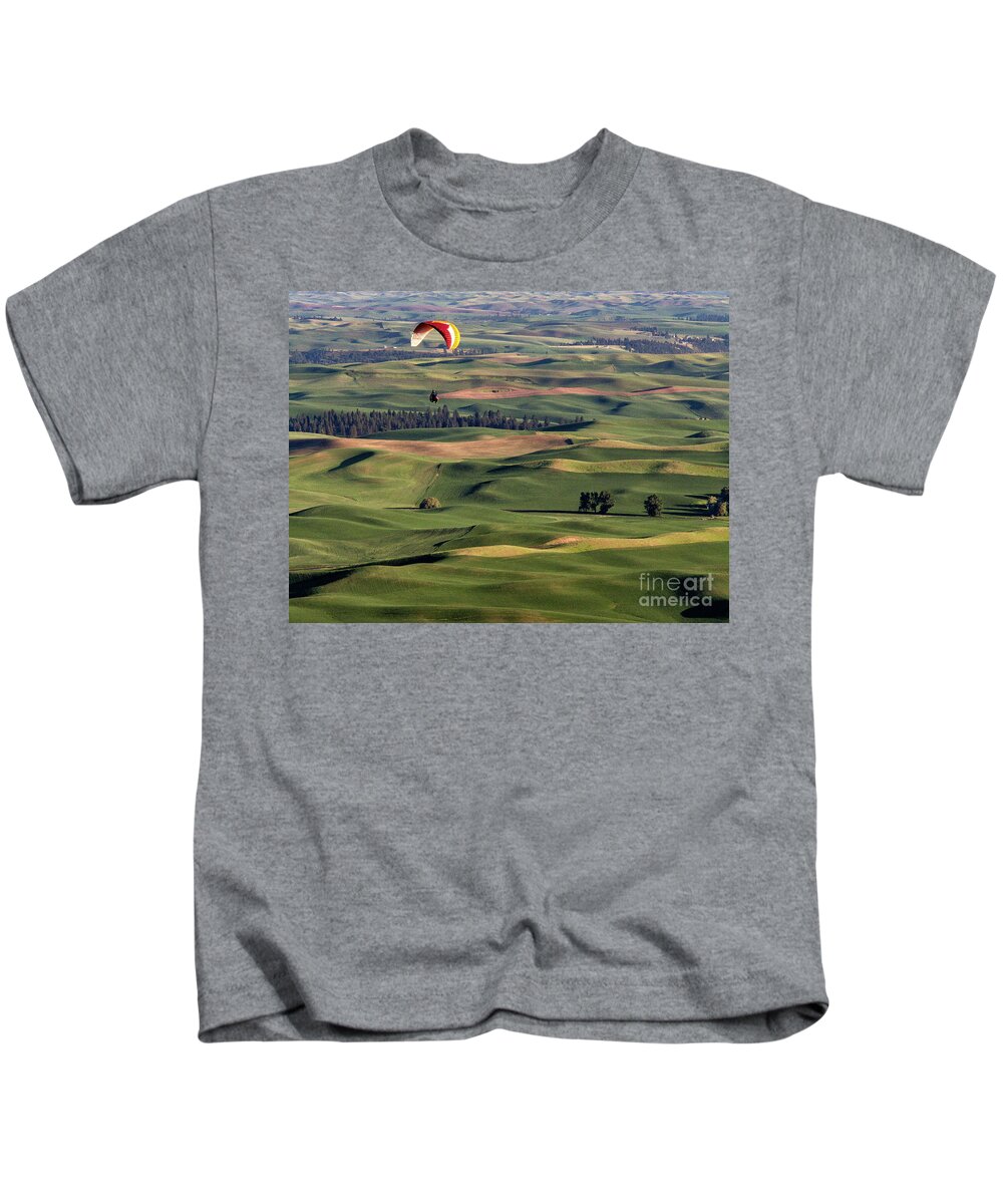 2016 Kids T-Shirt featuring the photograph An Evening Flight Agriculture Art by Kaylyn Franks by Kaylyn Franks