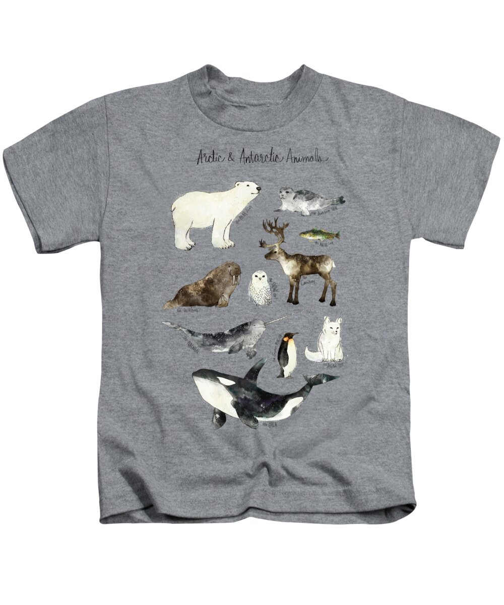 Arctic and Antarctic Animals Kids T-Shirt by Amy Hamilton - Fine Art America