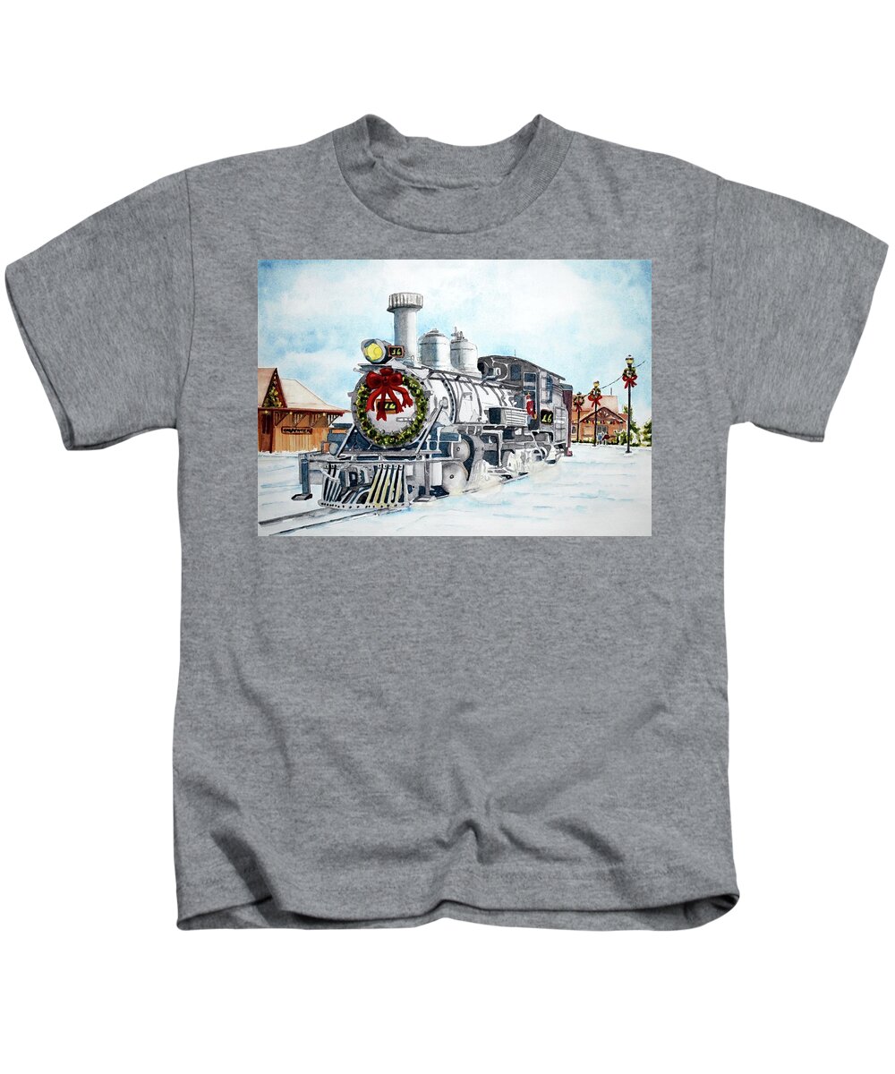 Watercolor Kids T-Shirt featuring the painting Around The Bend by Gerald Carpenter