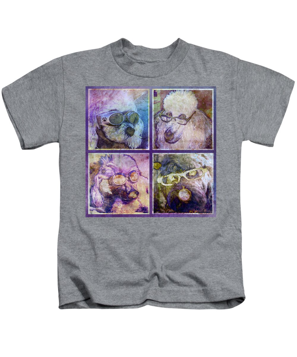 Poodle Kids T-Shirt featuring the digital art Attitoodles by Barbara Berney