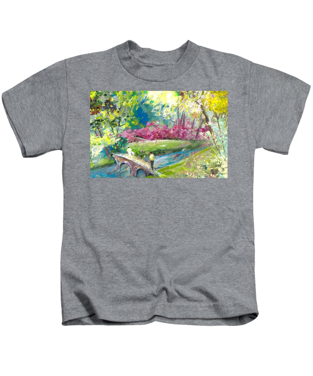 Augusta Kids T-Shirt featuring the painting Augusta Golf Course by Miki De Goodaboom