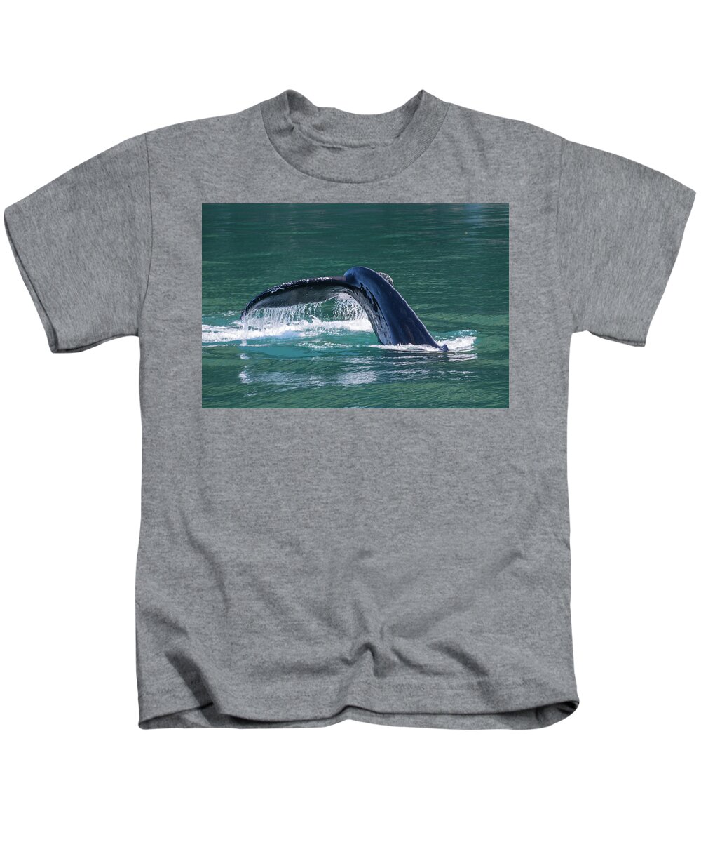 Humpback Kids T-Shirt featuring the photograph Baby Whale Tail by David Kirby