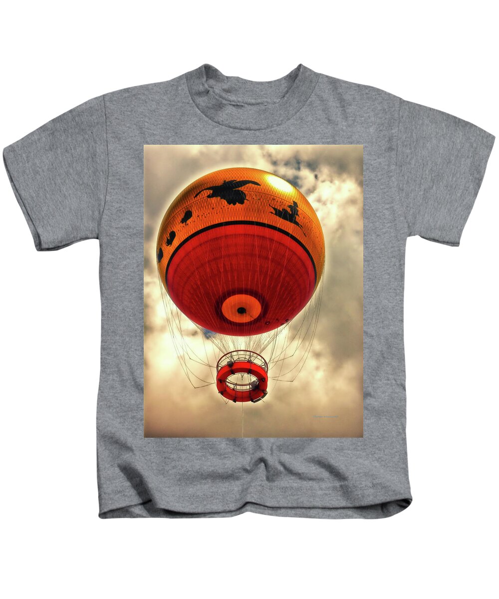 Transportation Kids T-Shirt featuring the photograph Balloon Ride Walt Disney World FL PM by Thomas Woolworth