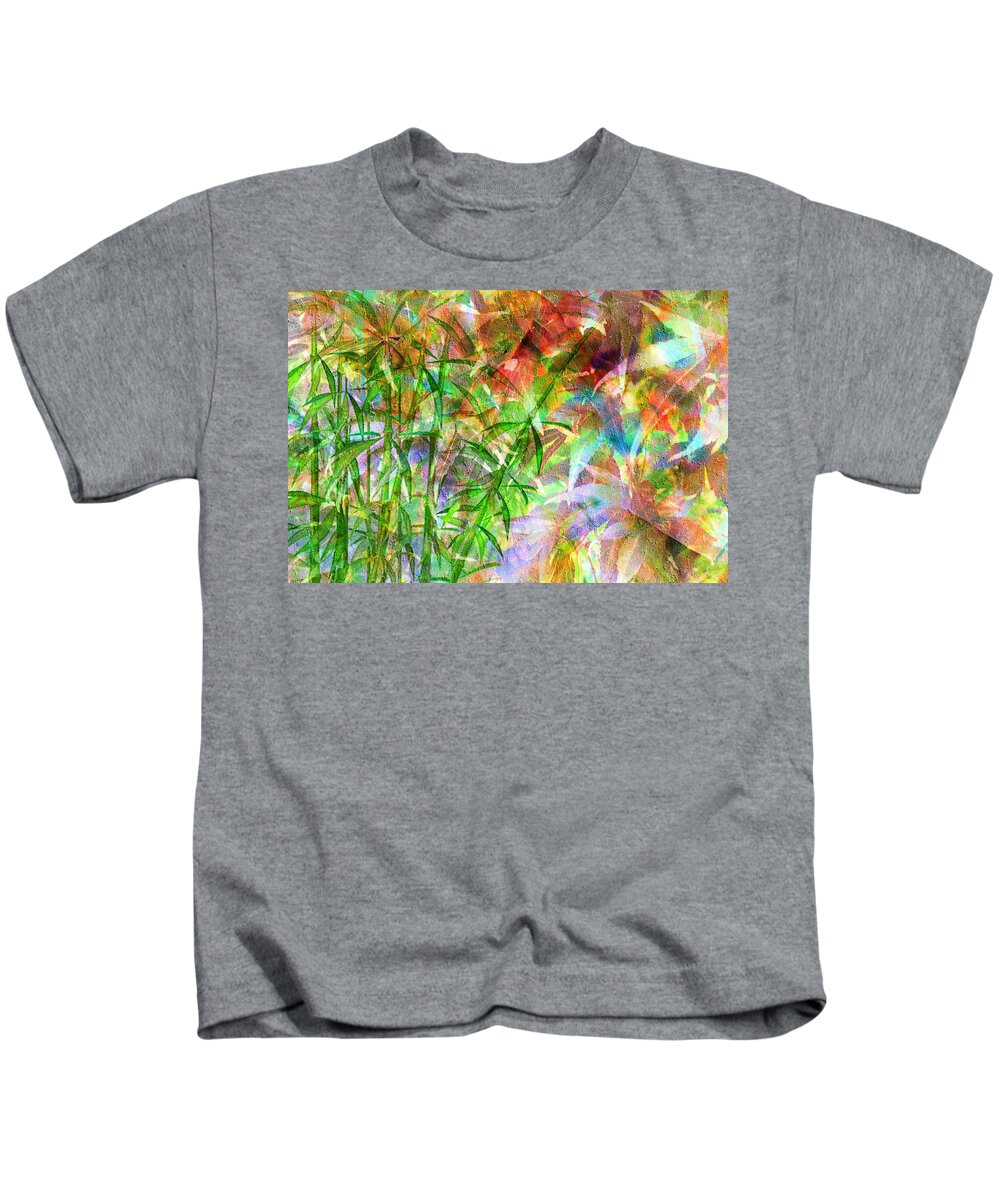 Bamboo Paradise Kids T-Shirt featuring the digital art Bamboo Paradise by Kiki Art
