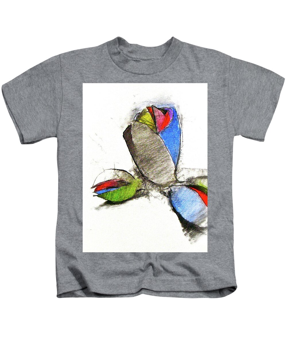 Drawing Abstract Kids T-Shirt featuring the drawing Bar Nickle by Cliff Spohn