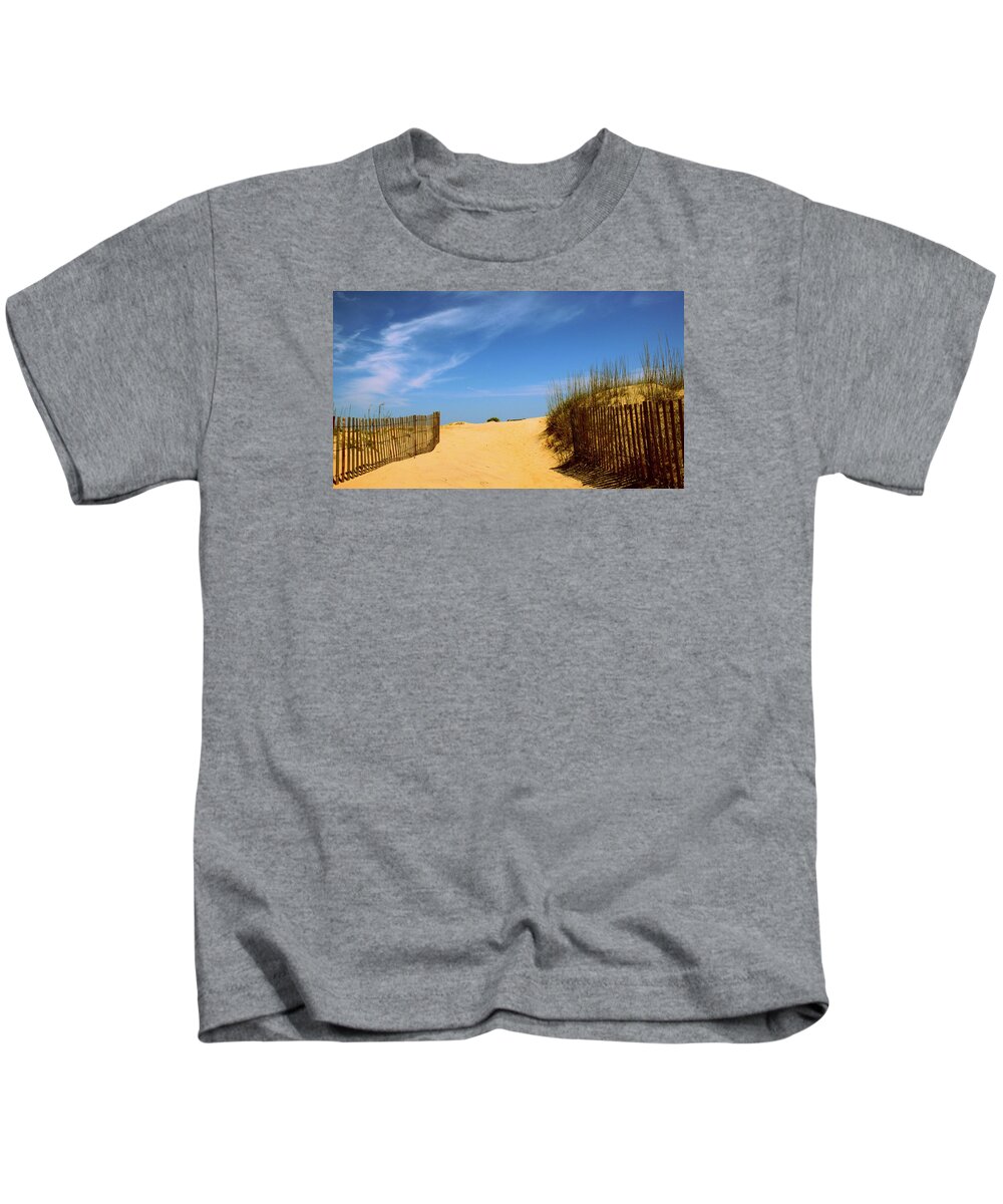 Beach Kids T-Shirt featuring the photograph Beach Path Virginia Beach XL by Katy Hawk