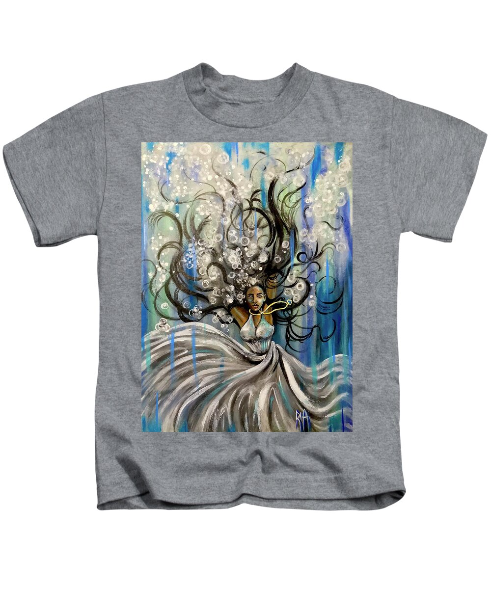 Artist_ria Kids T-Shirt featuring the painting Beautiful Struggle by Artist RiA
