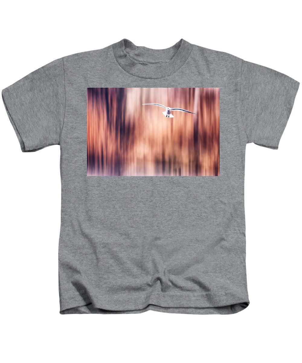 Seagull Kids T-Shirt featuring the photograph Behind The Trees 2 by Jaroslav Buna
