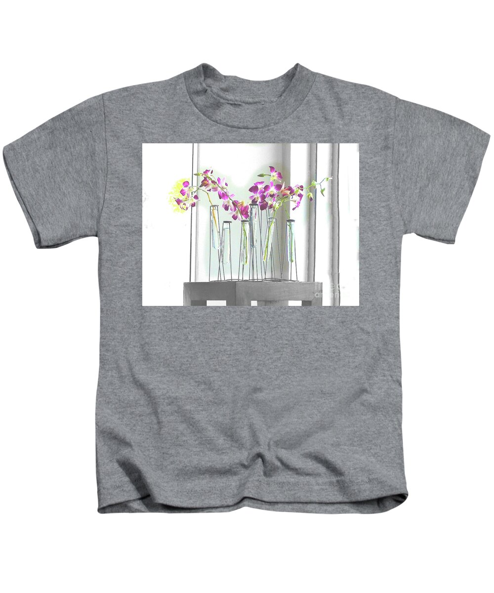 Flowers Kids T-Shirt featuring the digital art Beverly Buds 2 by Karen Francis