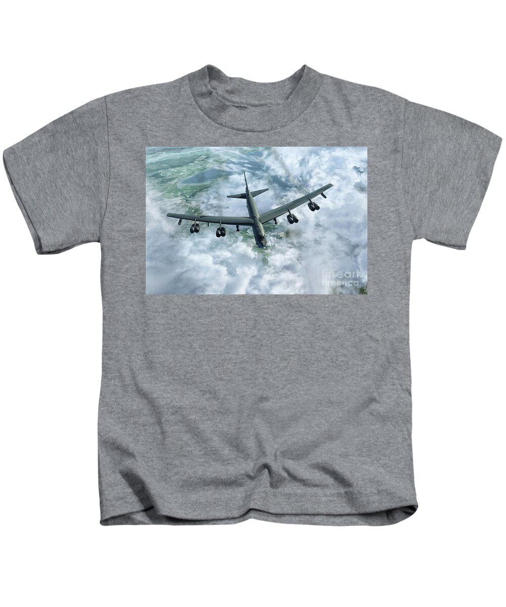 B52 Kids T-Shirt featuring the digital art Big Buff B52 by Airpower Art