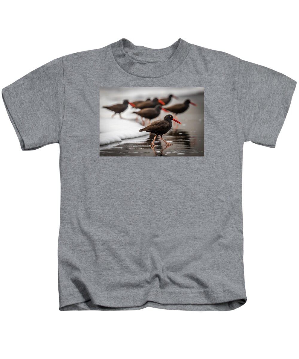 Art Kids T-Shirt featuring the photograph Black Oystercatcher by Gary Migues
