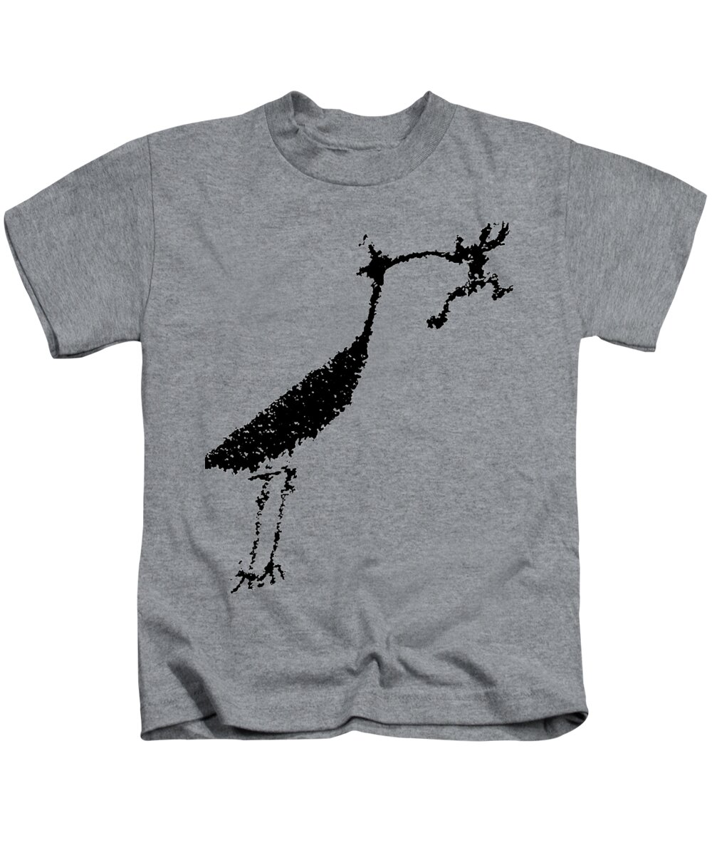 Petroglyph Kids T-Shirt featuring the photograph Black Petroglyph by Melany Sarafis