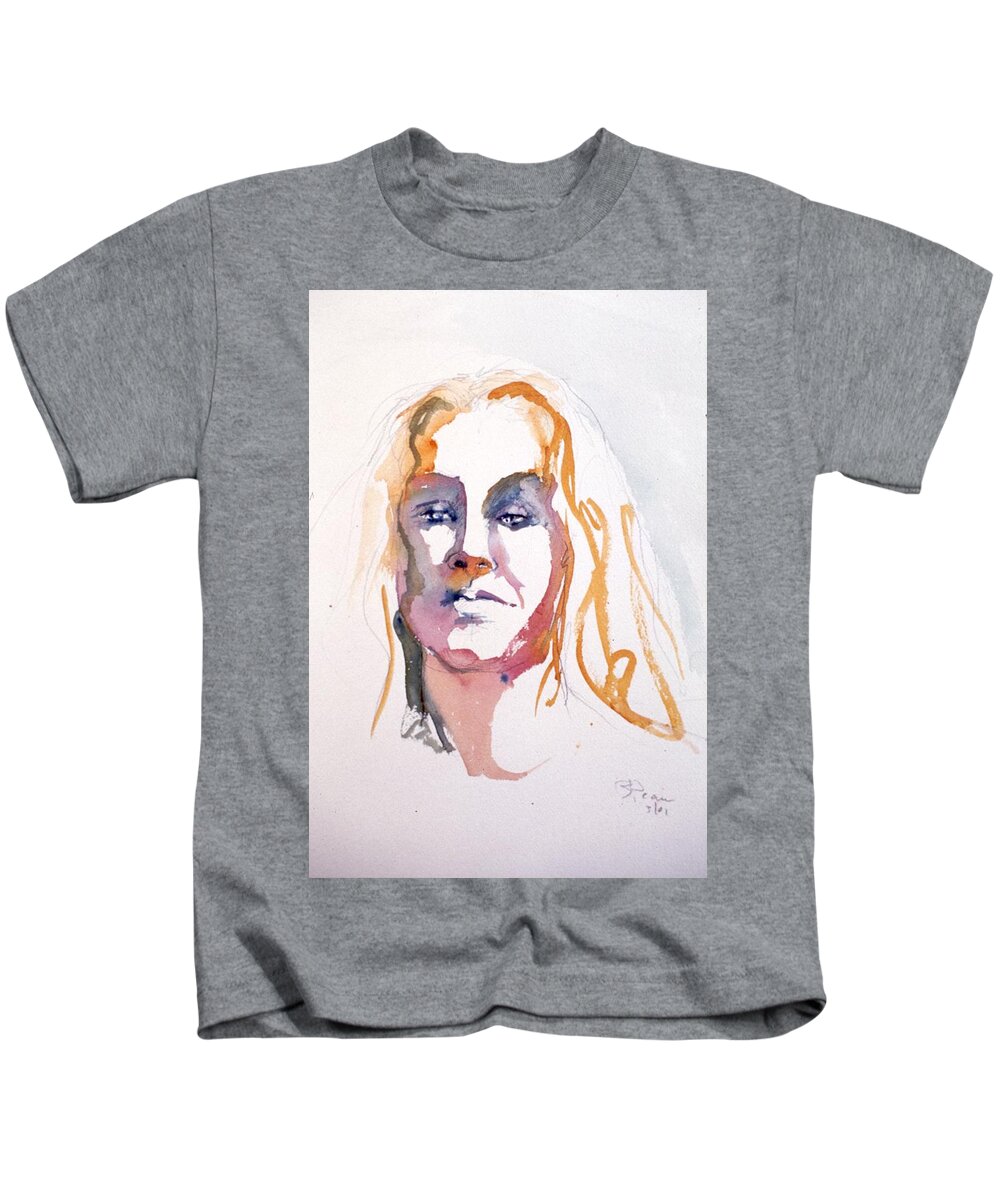 Headshot Kids T-Shirt featuring the painting Blonde #1 by Barbara Pease
