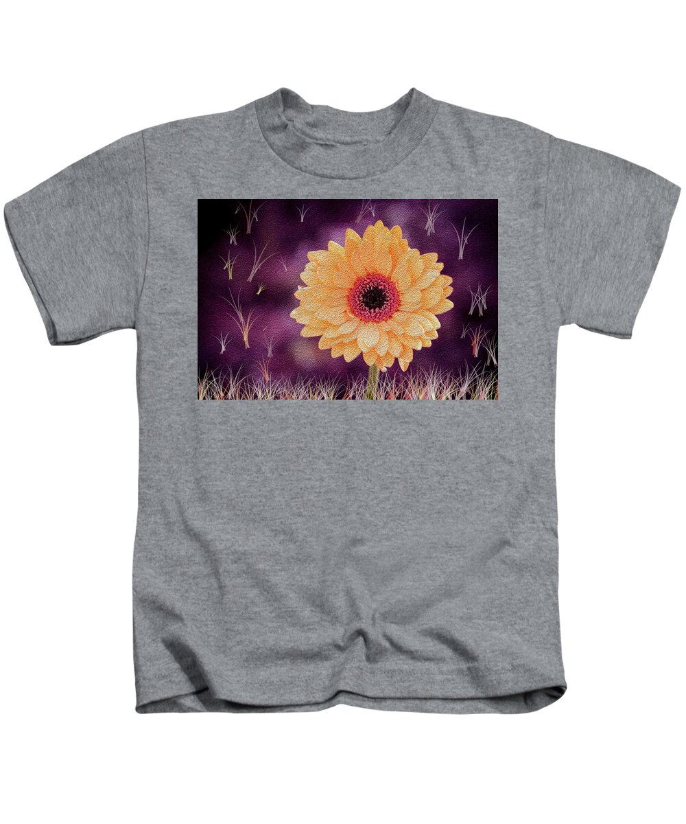 Gerbera Kids T-Shirt featuring the digital art Bloom where planted by Vanessa Thomas