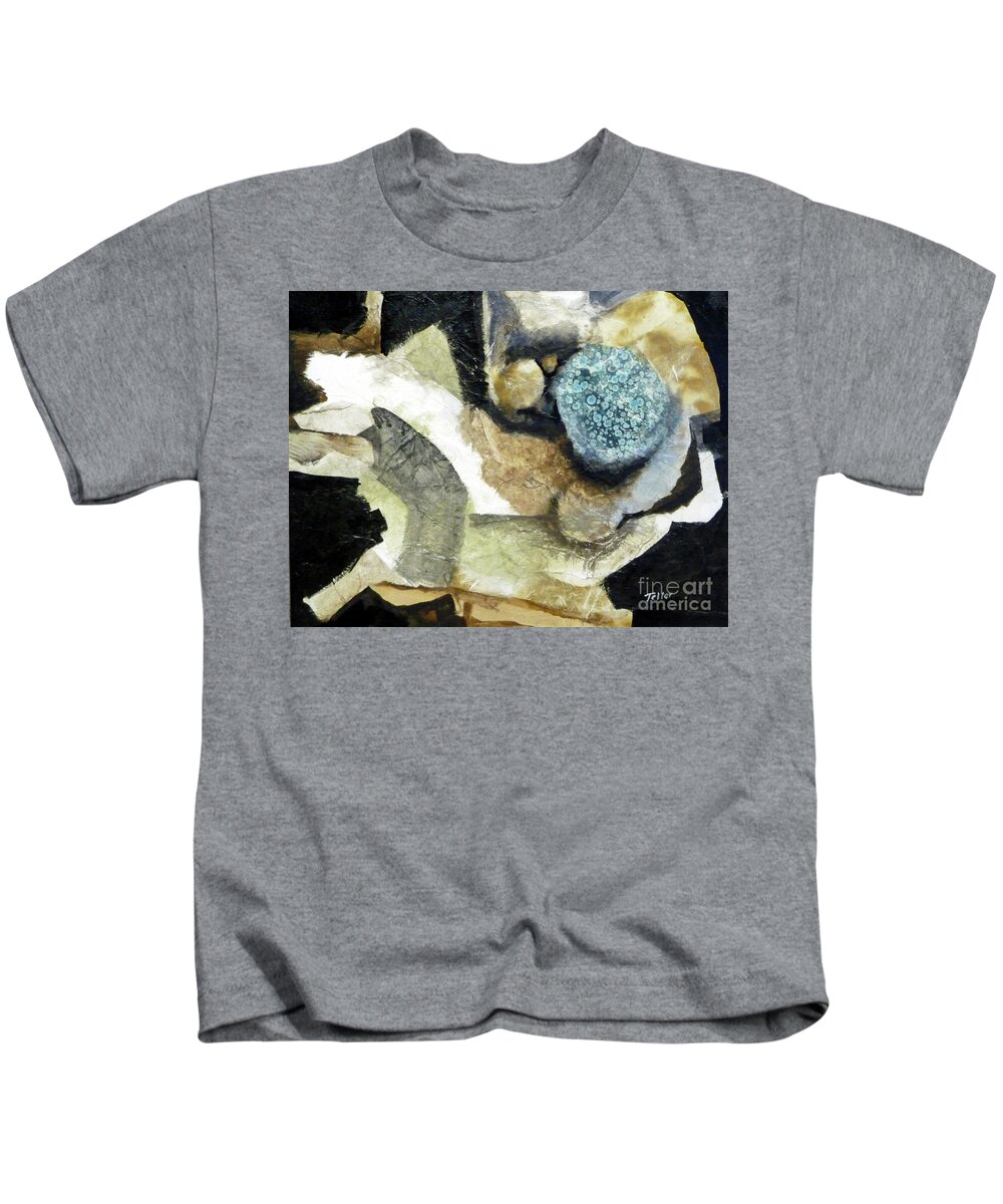  Kids T-Shirt featuring the painting Blue Nest by Douglas Teller