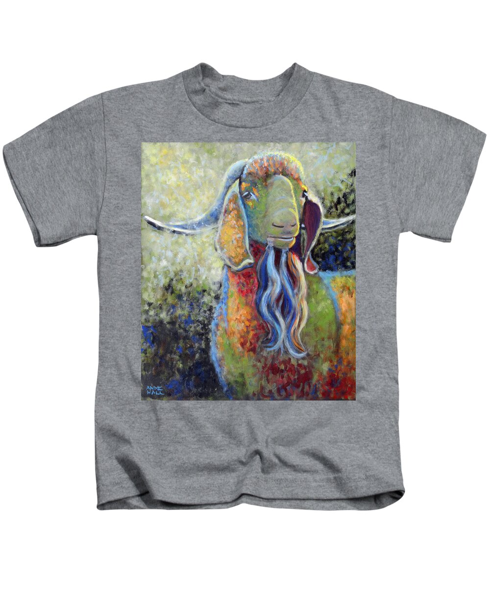 Goat Kids T-Shirt featuring the painting Angelo by Ande Hall
