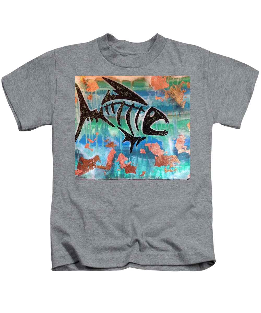 Bonefish Kids T-Shirt featuring the painting Bonefish by Tracy Mcdurmon