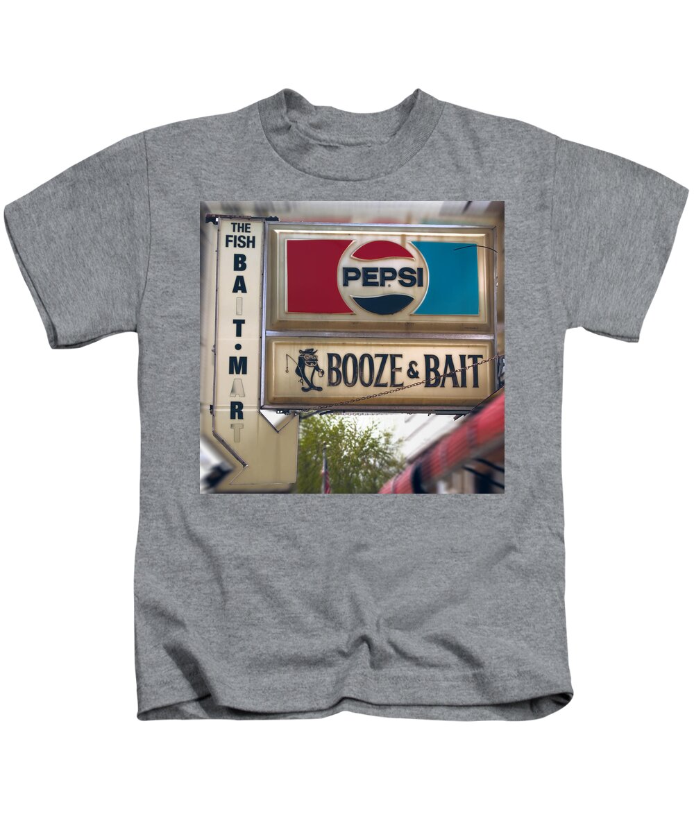 Booze And Bait Shop Kids T-Shirt featuring the digital art Booze and Bait by Cathy Anderson