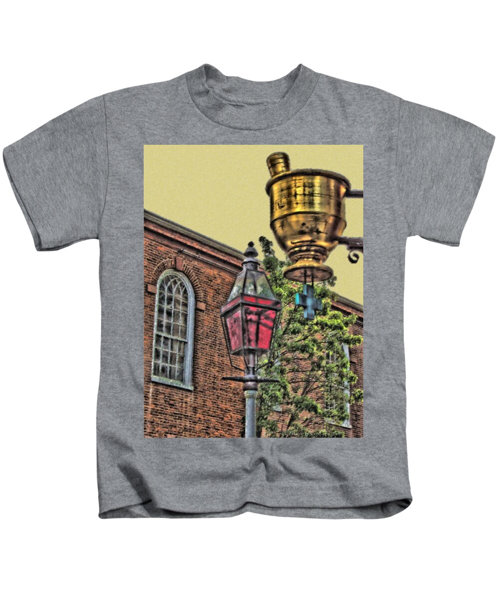 Mortar Kids T-Shirt featuring the digital art Boston Medicine by Vincent Green
