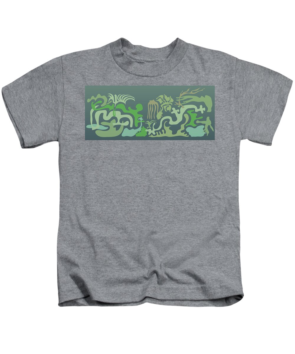 Botanical Kids T-Shirt featuring the digital art Botaniscribble by Kevin McLaughlin