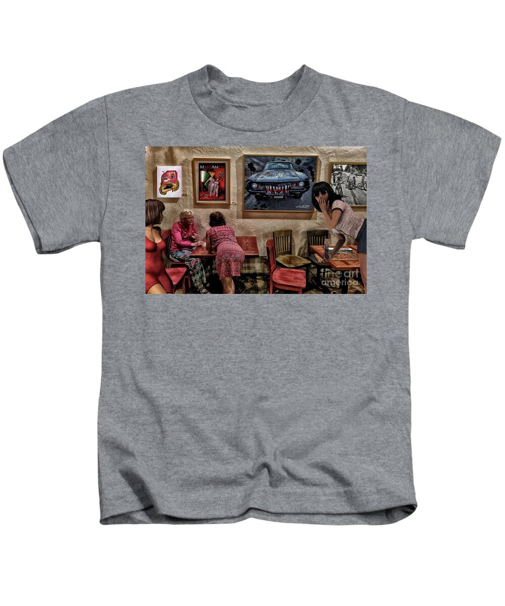 Long Beach Kids T-Shirt featuring the digital art BoxHead Boy Caught Wandering Off by Bob Winberry