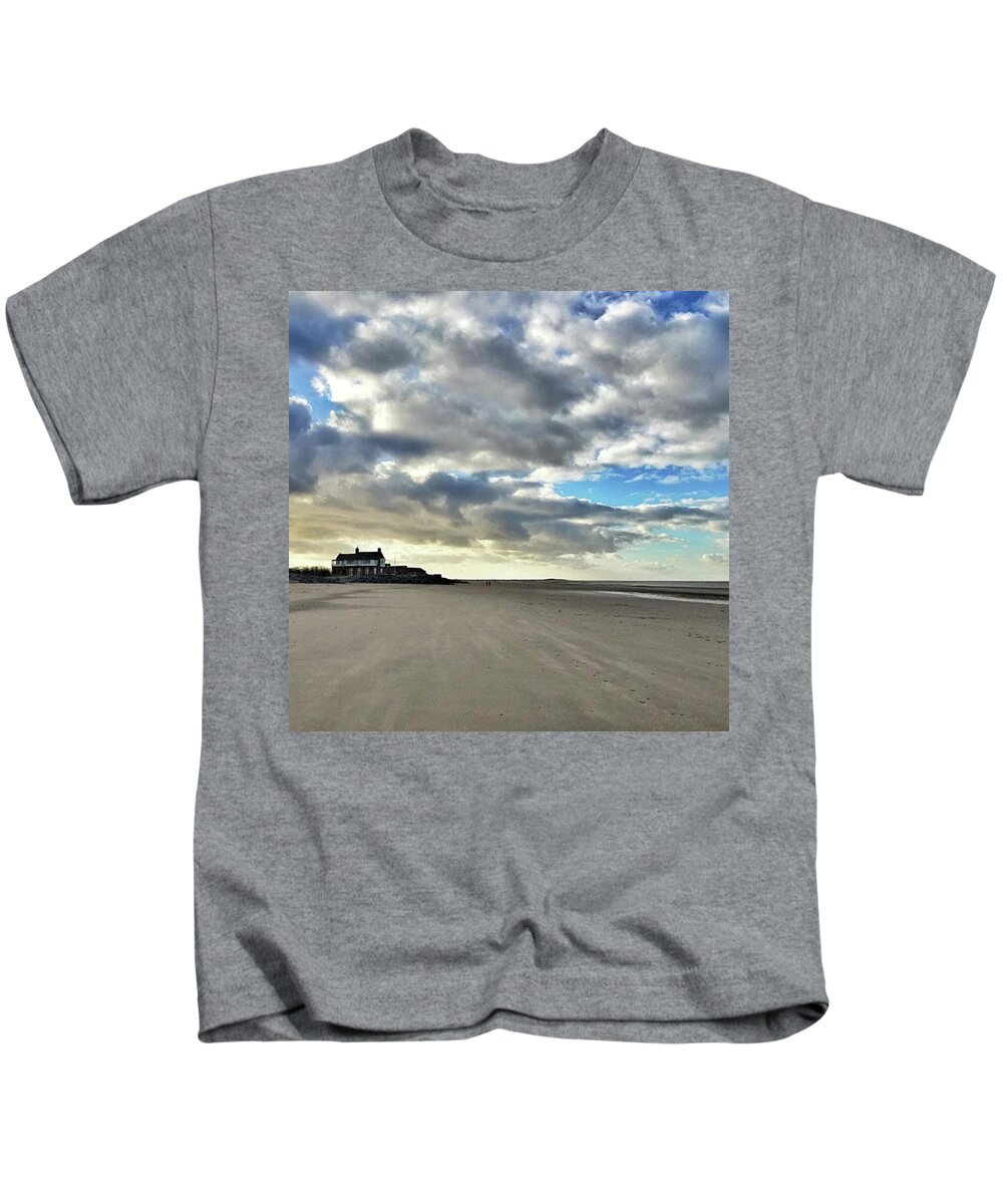 Norfolk Kids T-Shirt featuring the photograph Brancaster Beach This Afternoon 9 Feb by John Edwards