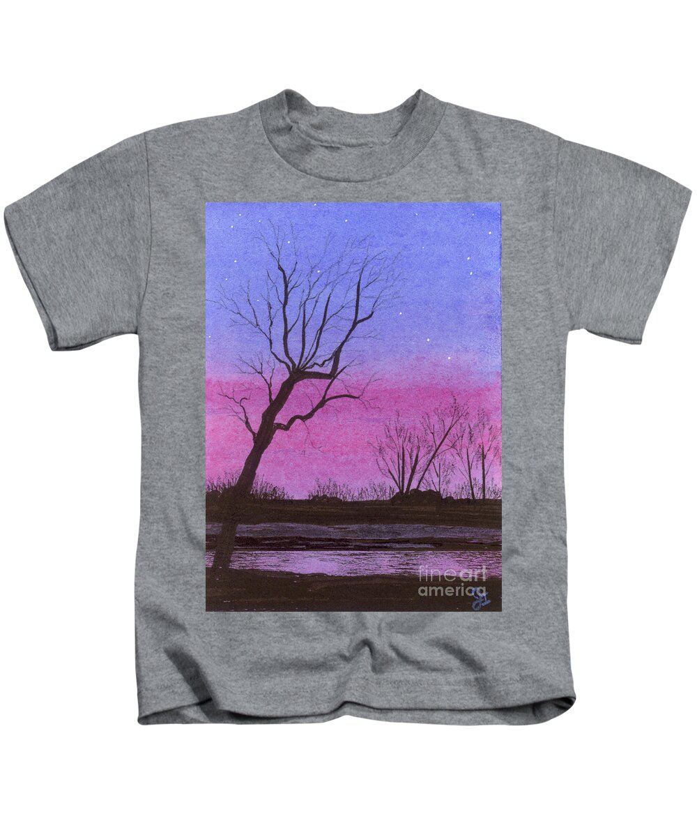 Watercolor Kids T-Shirt featuring the painting Brandywine Evening by Jackie Irwin
