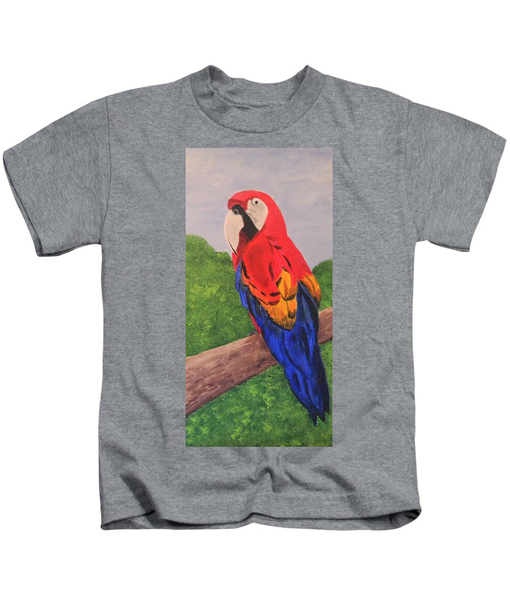 Brazil Kids T-Shirt featuring the painting Brazilian Parrot by Nancy Sisco