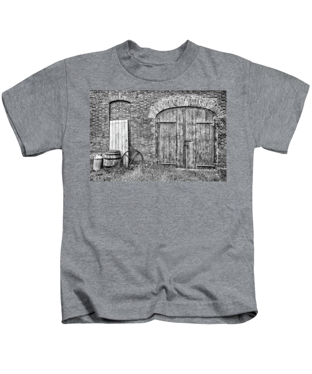 Calke Kids T-Shirt featuring the photograph Brewhouse Door by Nick Bywater