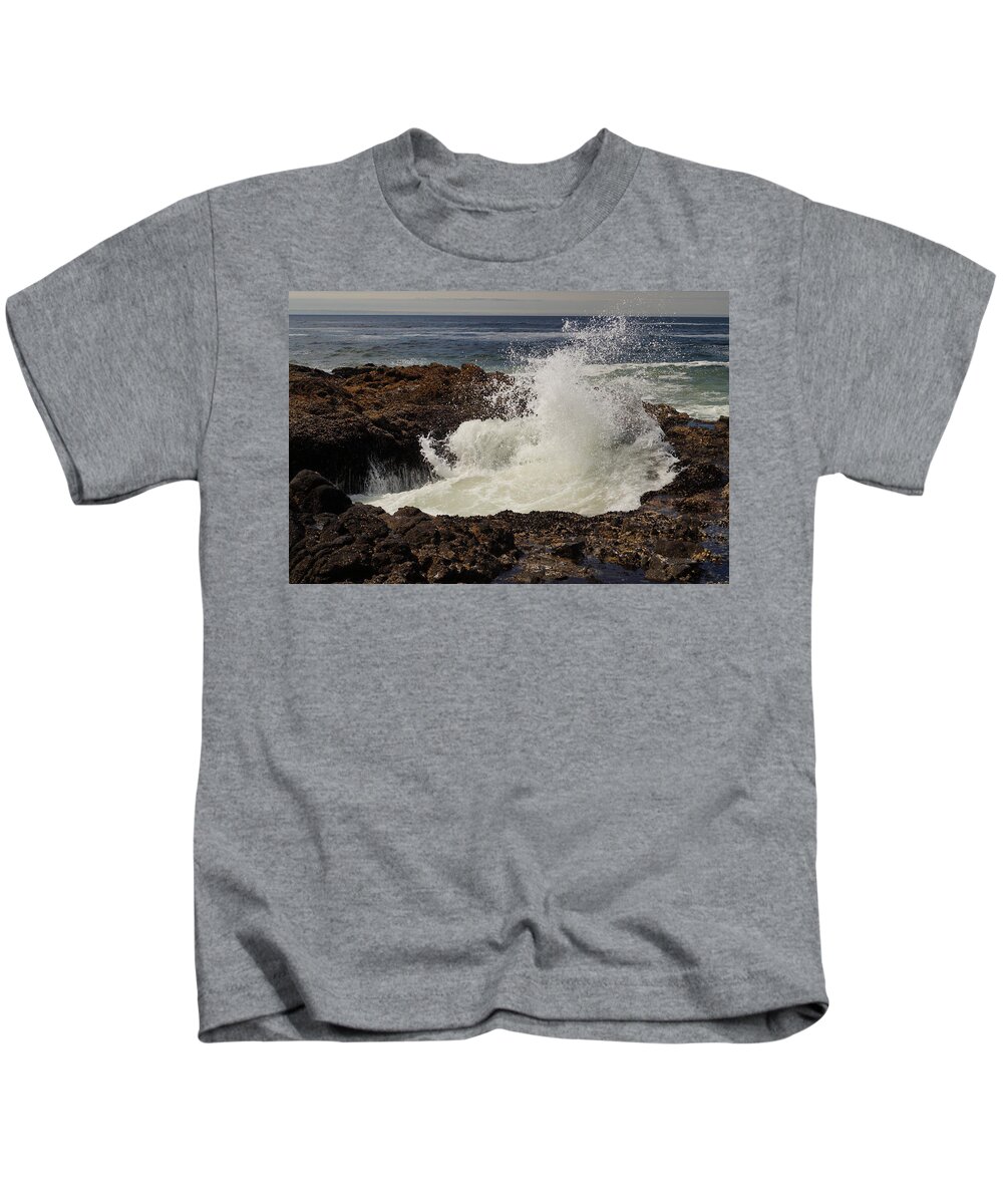 Crashing Wave Kids T-Shirt featuring the photograph Bursting Forth by Beth Collins