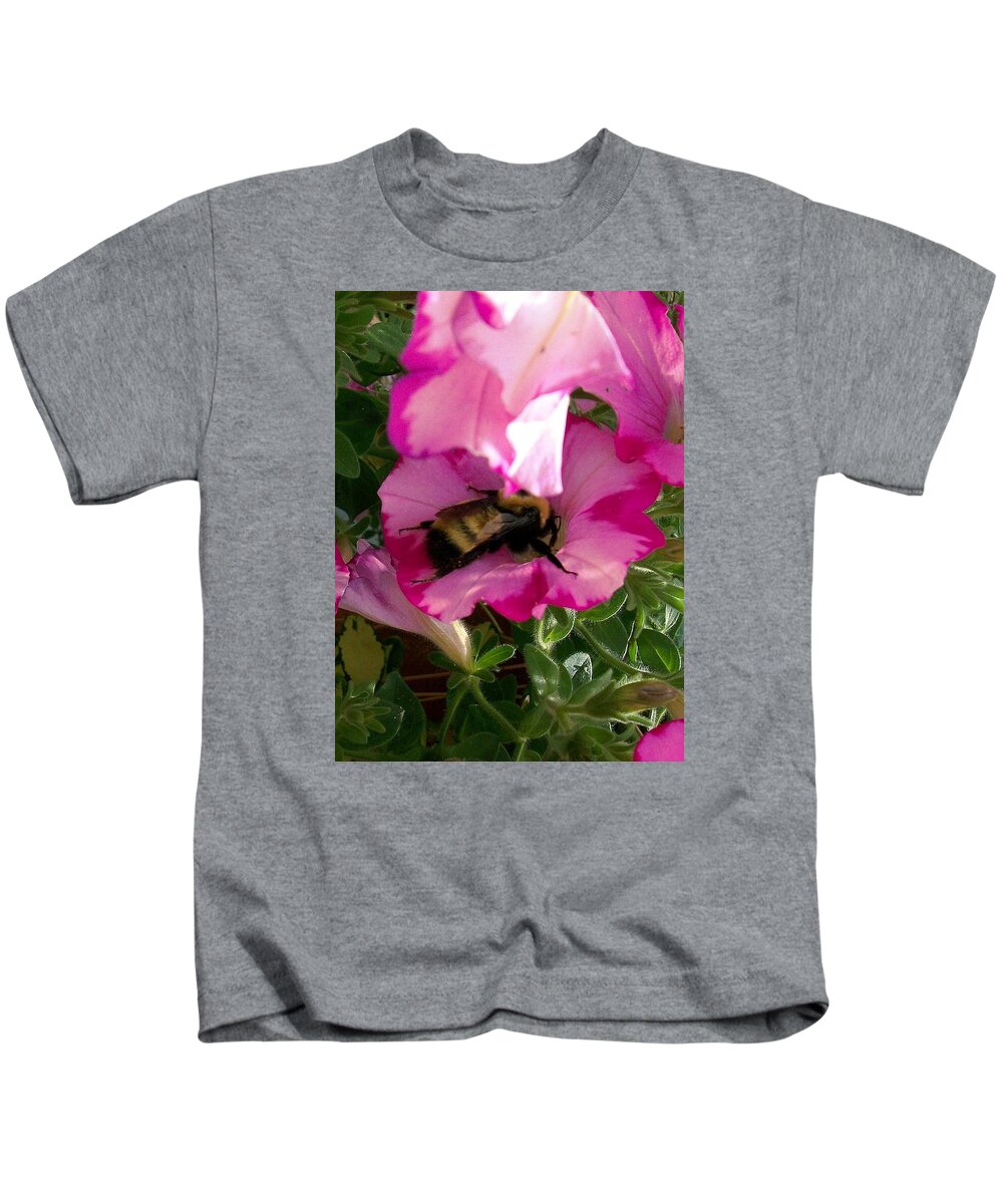 Honey Bee Kids T-Shirt featuring the photograph Busy Bumble Bee by Sharon Duguay