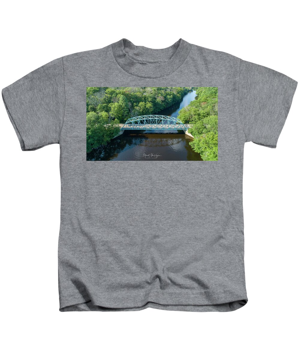 Canterbury Kids T-Shirt featuring the photograph Butts Bridge Summertime by Veterans Aerial Media LLC