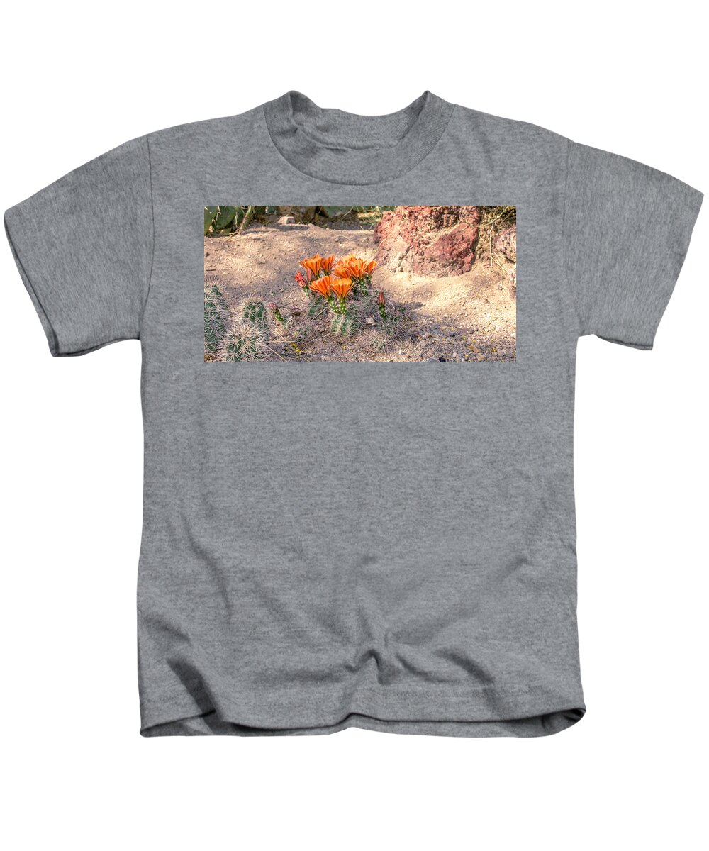 Las Vegas Kids T-Shirt featuring the photograph Cactus in bloom by Darrell Foster