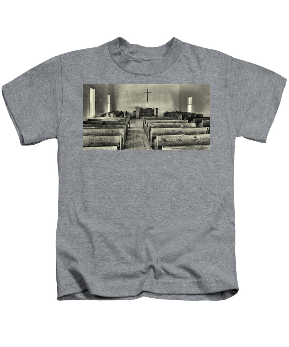 Church Kids T-Shirt featuring the photograph Cades Cove Methodist Church by Jim Cook