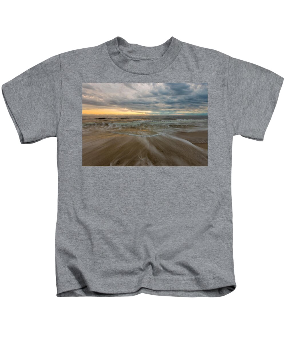 Oak Island Kids T-Shirt featuring the photograph Calming Waves by Nick Noble