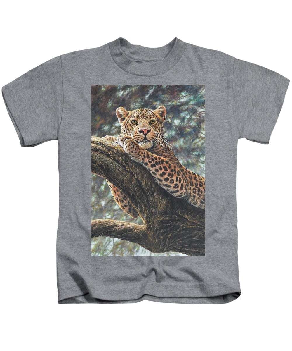 Wildlife Paintings Kids T-Shirt featuring the painting Catching the Sun by Alan M Hunt