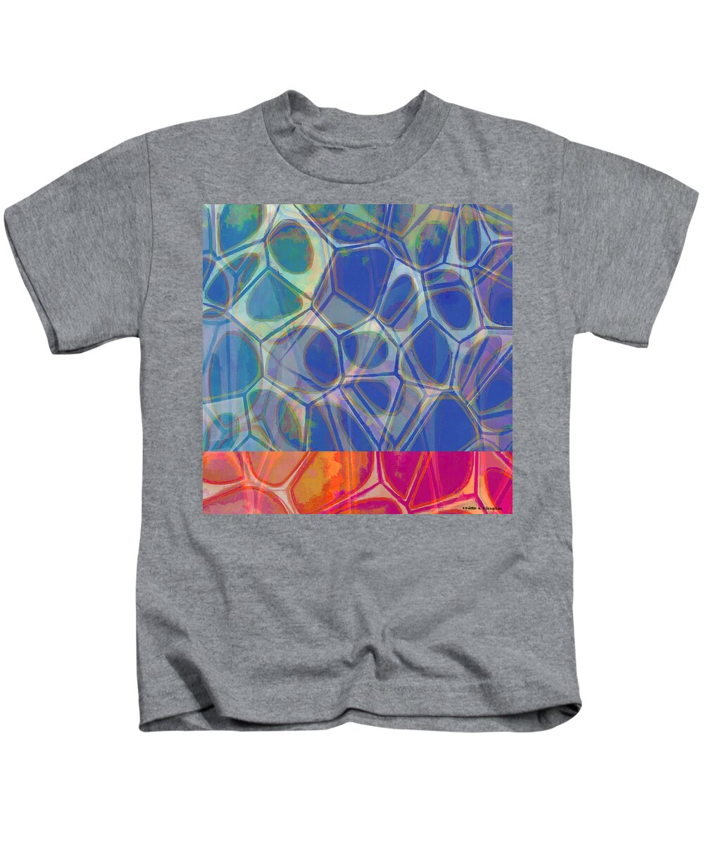 Painting Kids T-Shirt featuring the painting Cell Abstract One by Edward Fielding
