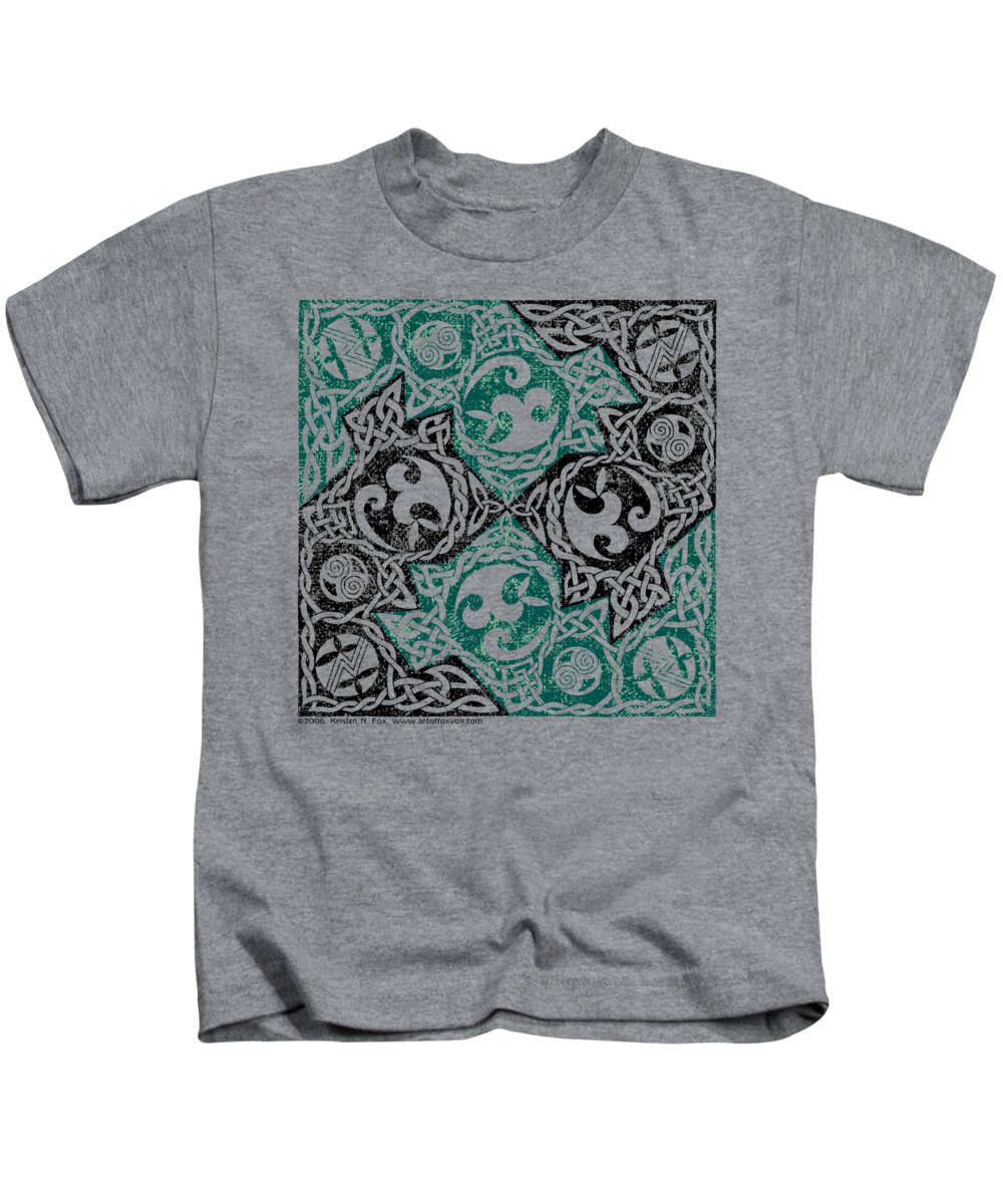 Artoffoxvox Kids T-Shirt featuring the photograph Celtic Puzzle Square by Kristen Fox