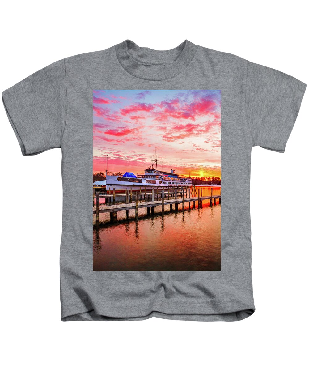 Canon Kids T-Shirt featuring the photograph Center Harbor Sunrise II by Robert Clifford