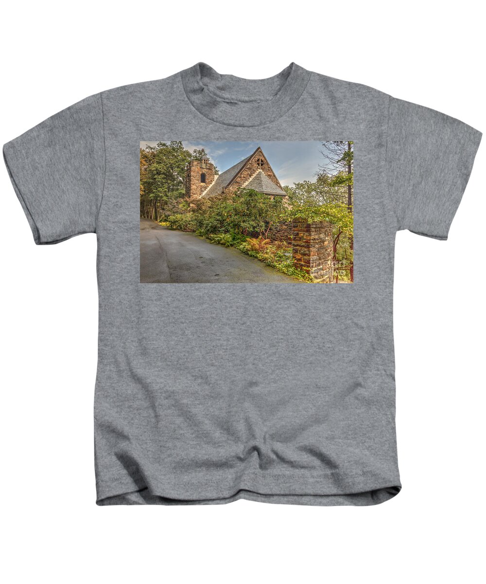 Hdr Kids T-Shirt featuring the photograph Chapel in the Woods by Rod Best
