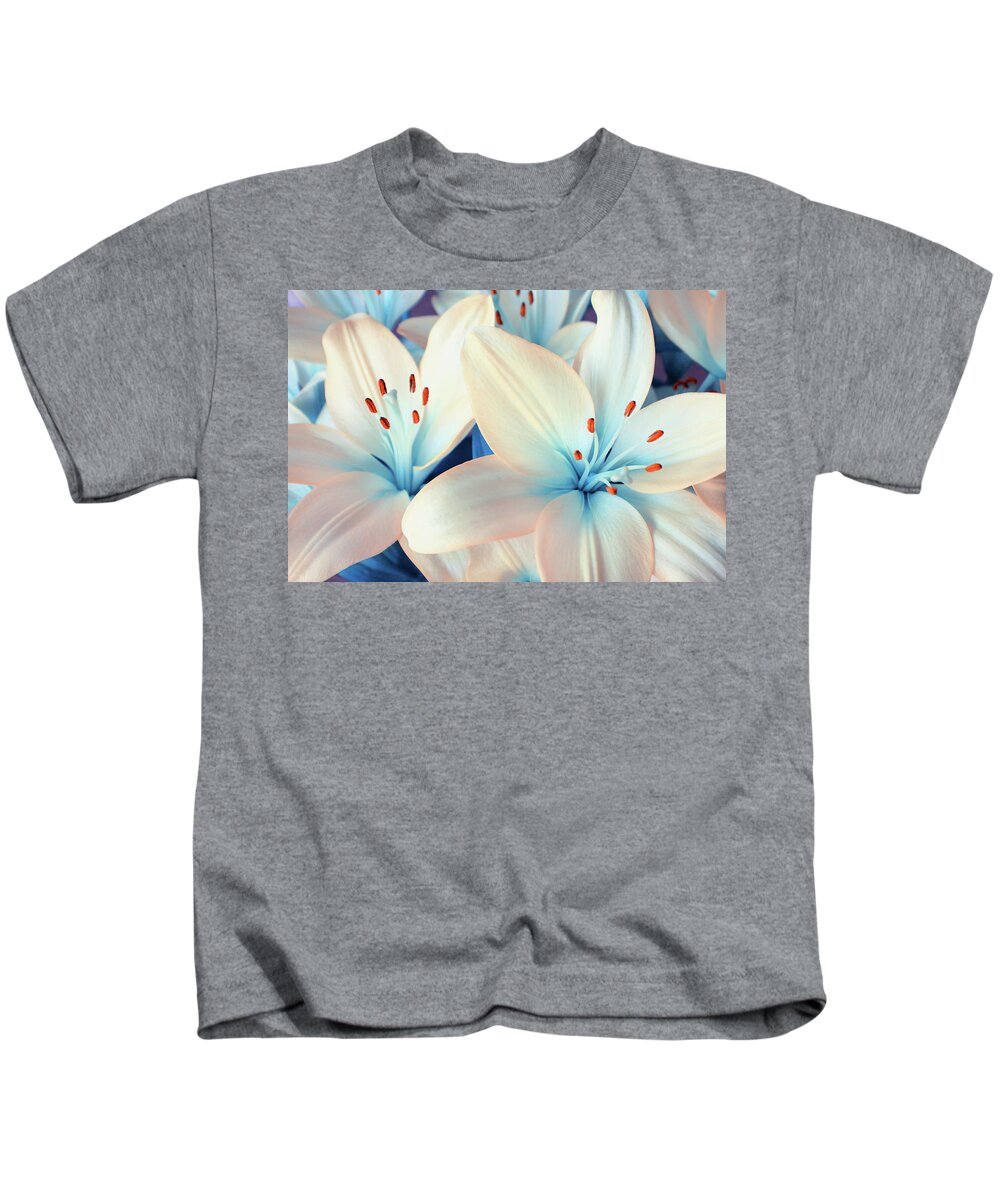 Lily Kids T-Shirt featuring the photograph Charming Elegance by Iryna Goodall
