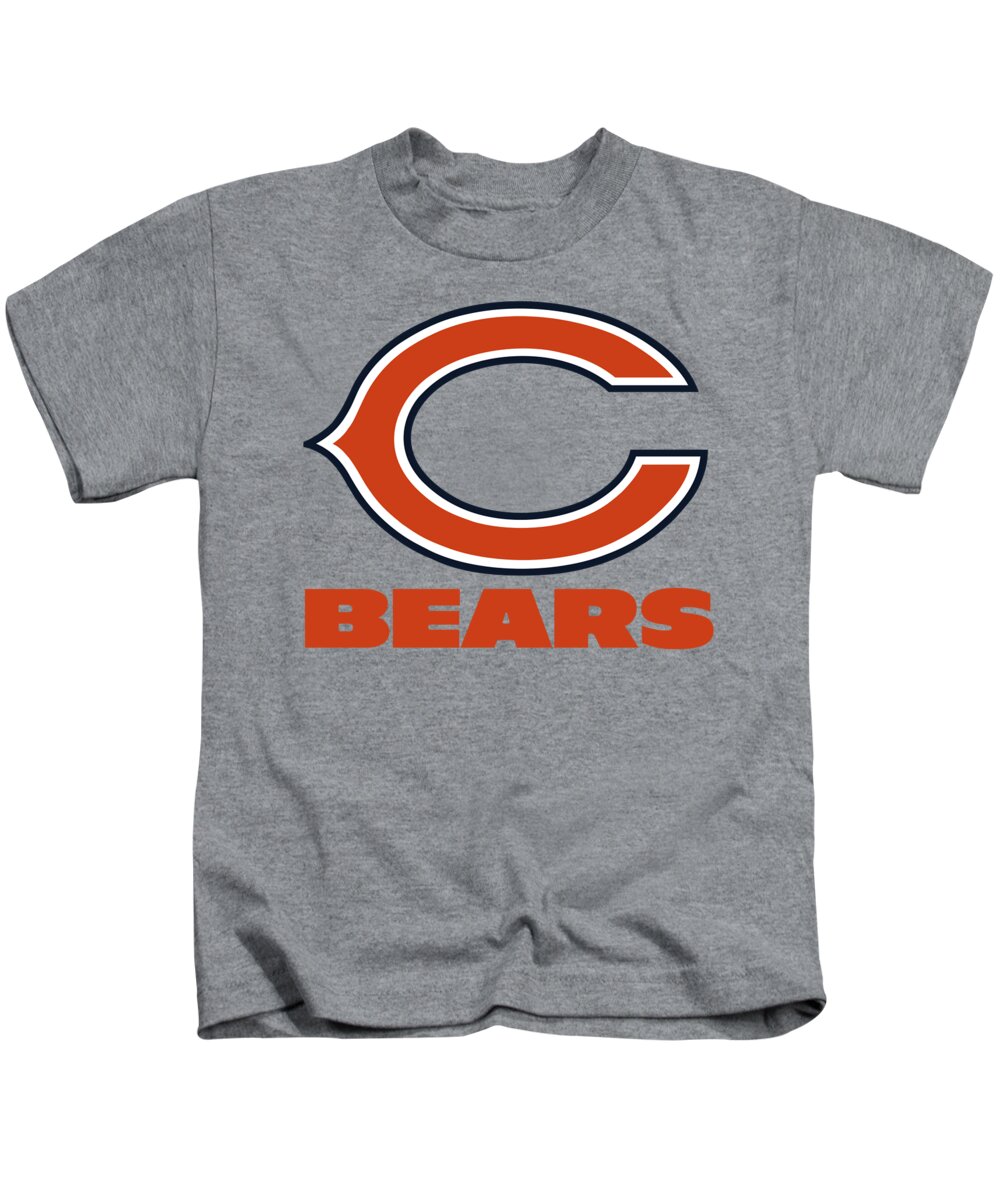 Chicago Kids T-Shirt featuring the mixed media Chicago Bears Translucent Steel by Movie Poster Prints