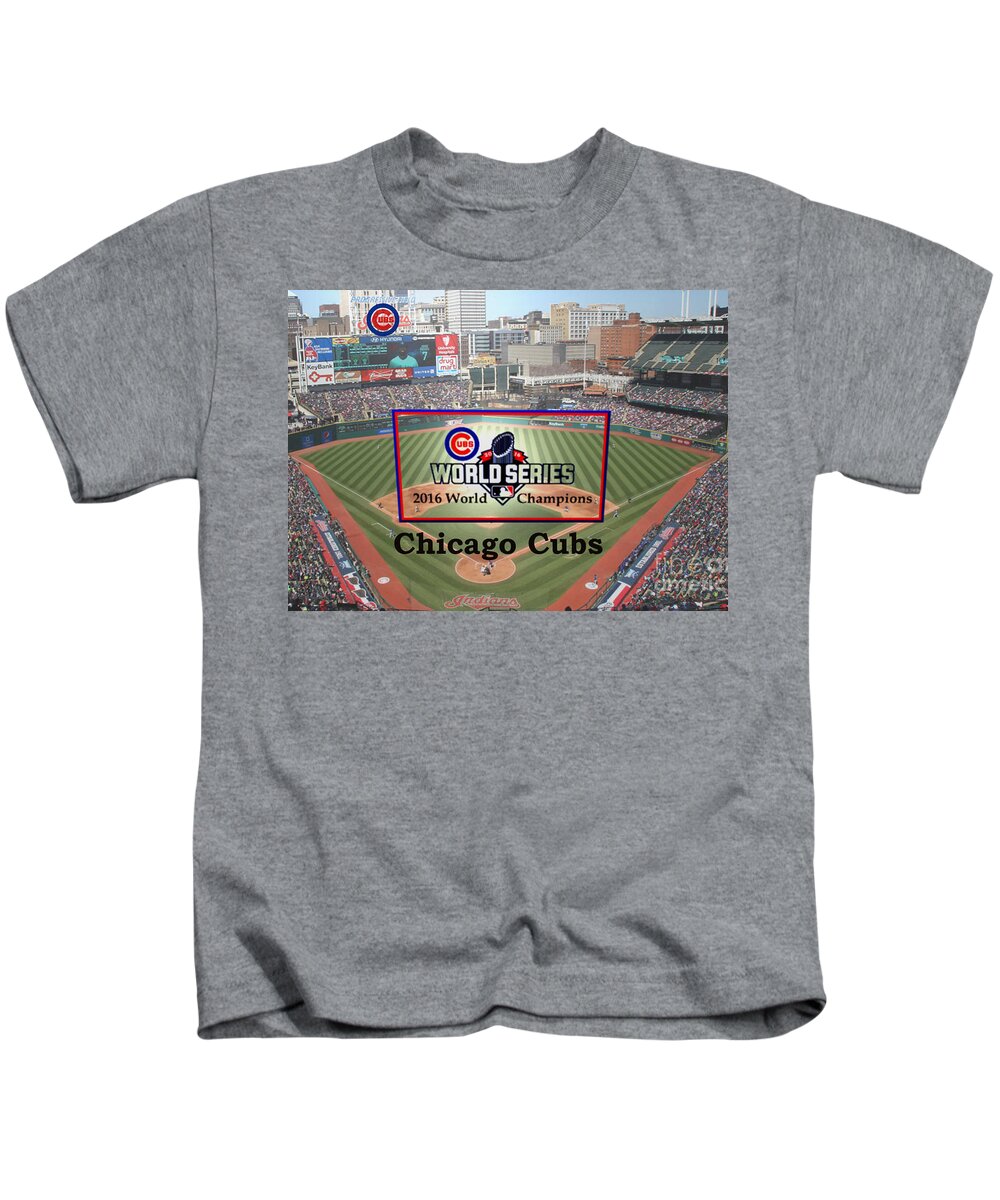 Chicago Cubs Kids T-Shirt featuring the digital art Chicago Cubs - 2016 World Series Champions by Charles Robinson