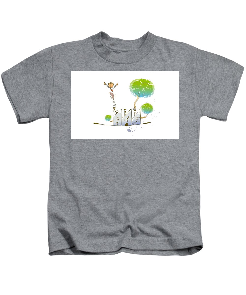 Childhood Dream Kids T-Shirt featuring the digital art Childhood Dream by Maye Loeser