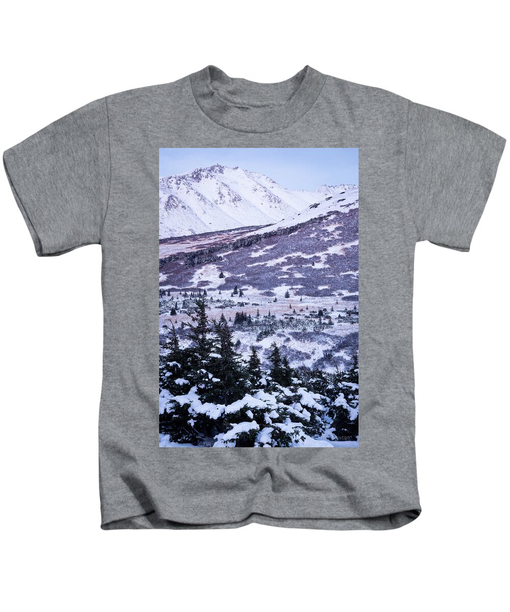 Chugach Kids T-Shirt featuring the photograph Chugach in Alpenglow by Tim Newton