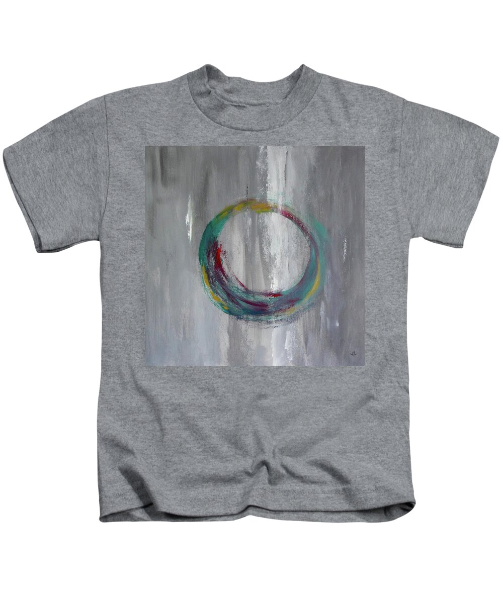 Circle Kids T-Shirt featuring the painting Vortex by Victoria Lakes