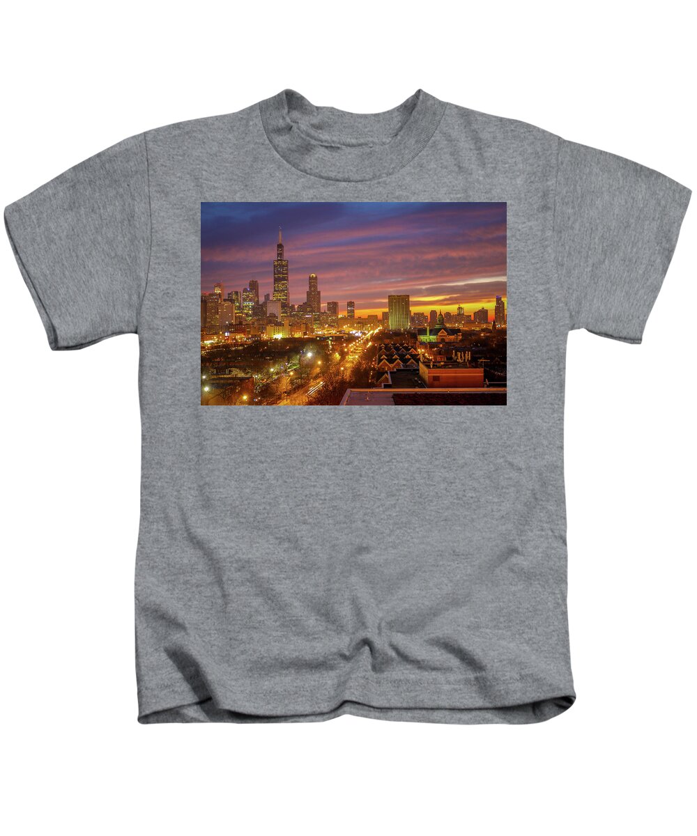  Kids T-Shirt featuring the photograph City At Dawn by Tony HUTSON