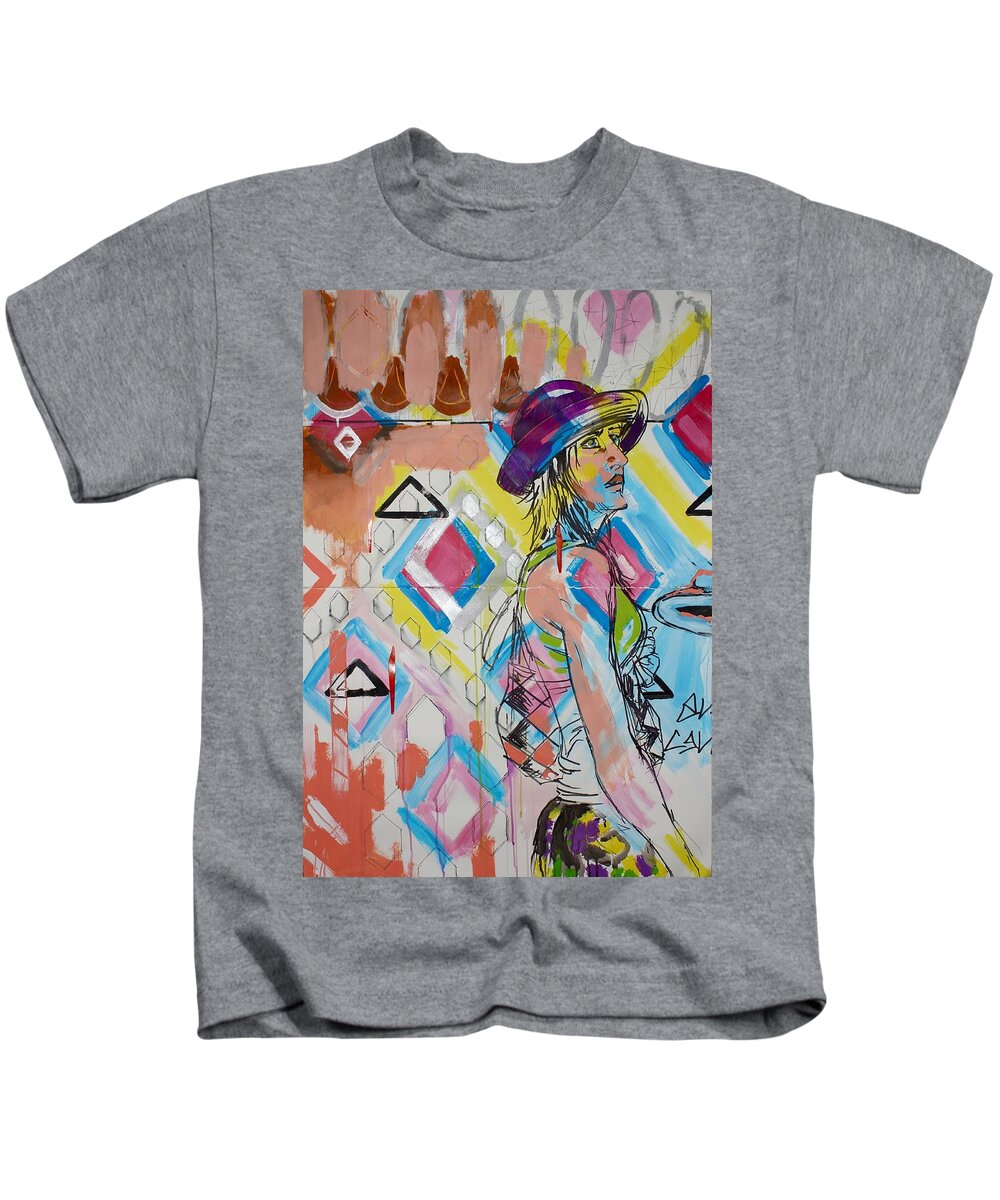 Figurative Kids T-Shirt featuring the mixed media Civilian by Aort Reed