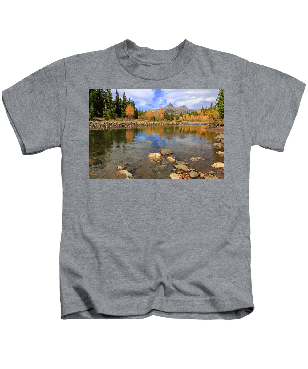  Kids T-Shirt featuring the photograph Clarks Fork River Autumn by Jack Bell